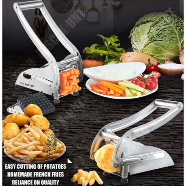 TD® pommes frites skärmaskin rostfritt stål proffs skivare potatis grönsaksgurka skär kök morot ergonomiskt handtag