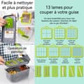 Miniatyrbild 2 av 4: TD® vit och grön multifunktions smart grönsaksskärare - 9 i 1 effektiv köksmandolinförstörare rivjärn