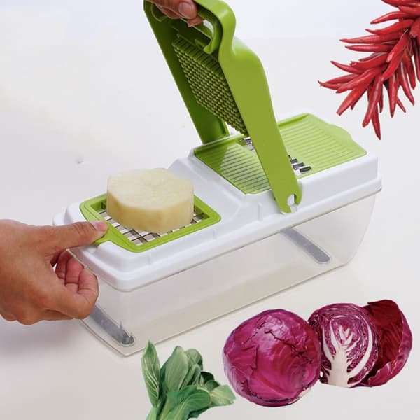11 i 1 multifunktion frukt Grönsak Handhållet kök Mandolin Justerbara utbytbara knivar Slicer Tillbehör för kök