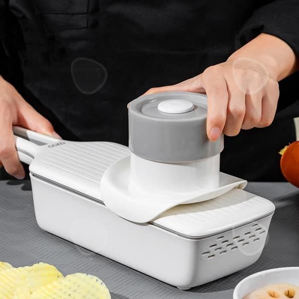 CONFO® Potatisförstörare för hushåll, multifunktionell grönsaksskärare köksartefakt, rädistorkare i rostfritt stål