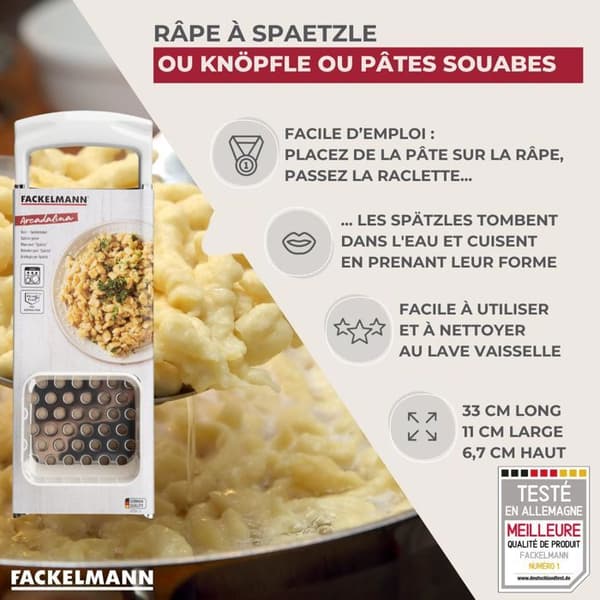 Köksredskap - Fackelmann - Spaetzle tallrik - Rostfritt stål - 1 st - Traditionellt rivjärn