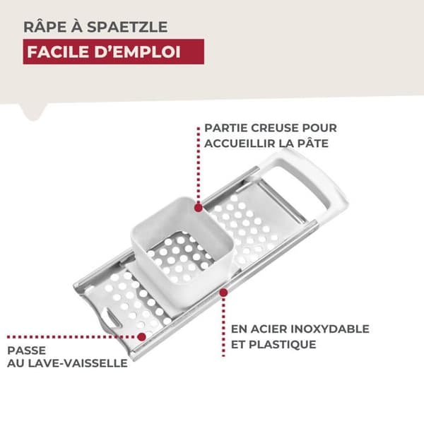 Köksredskap - Fackelmann - Spaetzle tallrik - Rostfritt stål - 1 st - Traditionellt rivjärn