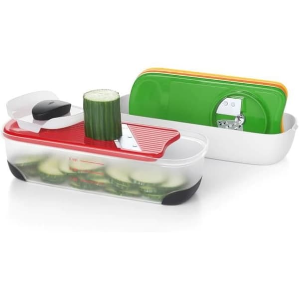 Grönsaksskärare - OXO Good Grips - Komplett set - Rivjärn, mandolin, spiralizer - Rutsystem - Rostfritt stål
