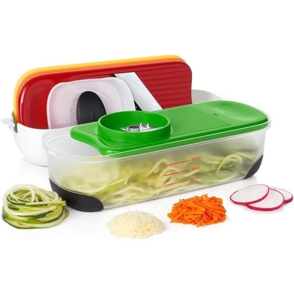 Grönsaksskärare - OXO Good Grips - Komplett set - Rivjärn, mandolin, spiralizer - Rutsystem - Rostfritt stål