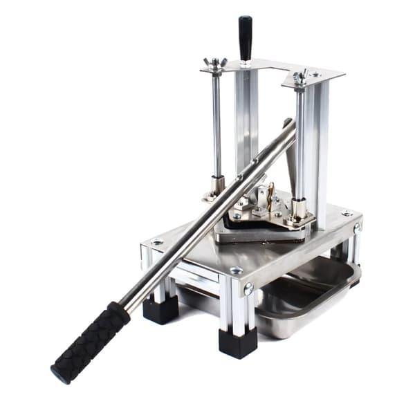 Perunaleikkuri Squeezer, Ruostumaton teräs, Leikkaustehokkuus 100 kg/tunti, Teräkoot 7 mm, 10 mm, 14 mm,Hopea