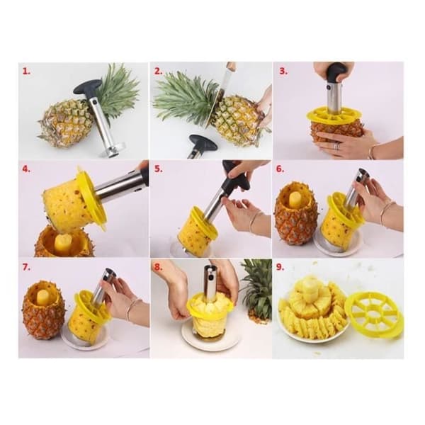 Ananasavskärare, 1 Styck Ananasavskärare, Ananas Skalar i Rostfritt Stål, Ananas Skärare, (Silver)