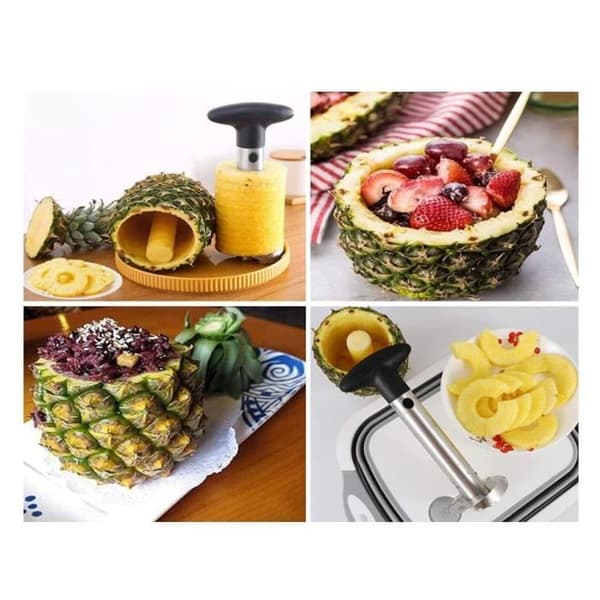 Ananasavskärare, 1 Styck Ananasavskärare, Ananas Skalar i Rostfritt Stål, Ananas Skärare, (Silver)