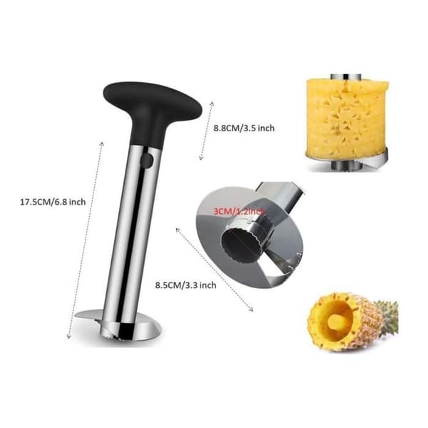 Ananasavskärare, 1 Styck Ananasavskärare, Ananas Skalar i Rostfritt Stål, Ananas Skärare, (Silver)