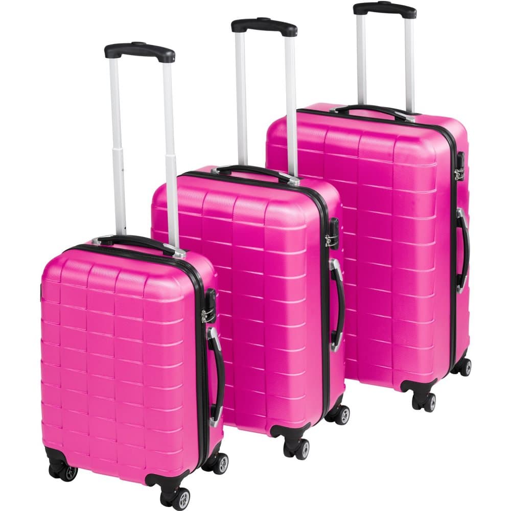 Trolleysæt 3-dele hardcase - pink