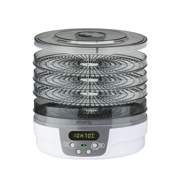 H.Koenig DSY700 Food Dehydrator, 5 brickor, LCD-skärm, 24H timer, 250W