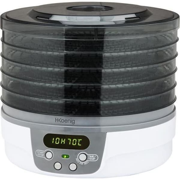 H.Koenig DSY700 Food Dehydrator, 5 brickor, LCD-skärm, 24H timer, 250W
