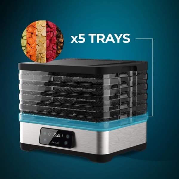 Cecotec Digital food dehydrator with stainless-steel finish and 300 W of power.