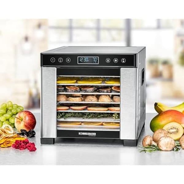Dehydrator - ROMMELSBACHER - DA 650 - 7 brickor i rostfritt stål - Torkyta 0,5 m² - 99h timer