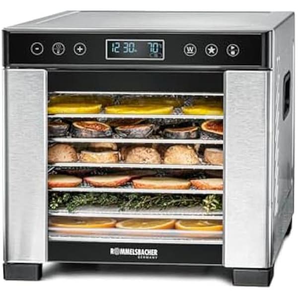Dehydrator - ROMMELSBACHER - DA 650 - 7 brickor i rostfritt stål - Torkyta 0,5 m² - 99h timer