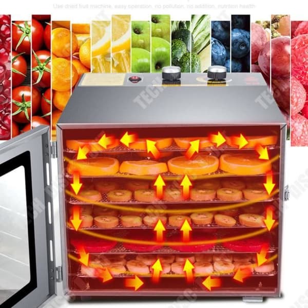 TD® Torktumlare för frukt och grönsaker 6 lager Justerbar tid och temperatur 360 graders cirkulerande värme Ekonomisk och tyst