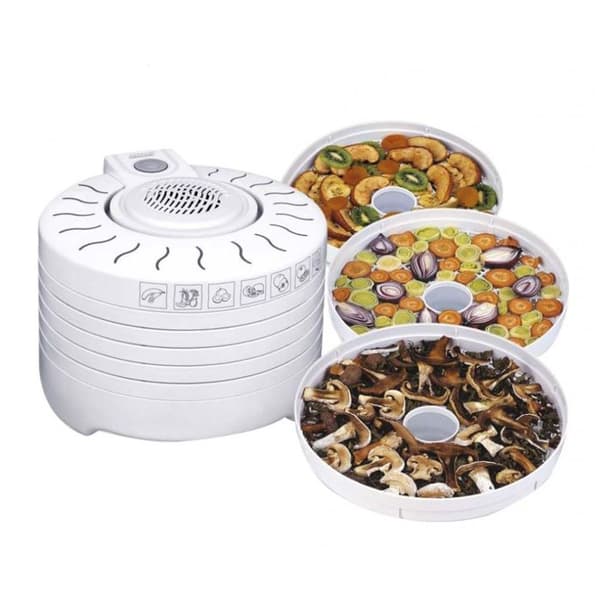 MPM MSG-01 elektrisk dehydrator, 5 utdragbara brickor på 28 cm, frukt, svamp och grönsaker, 250W