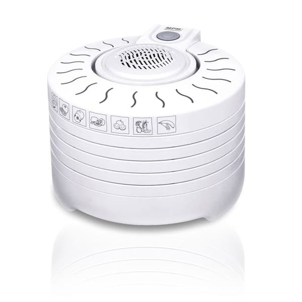 MPM MSG-01 elektrisk dehydrator, 5 utdragbara brickor på 28 cm, frukt, svamp och grönsaker, 250W