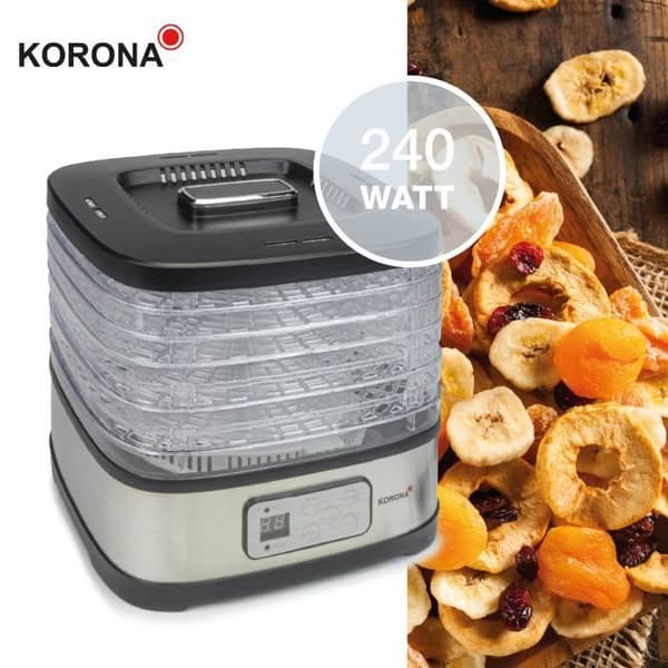 Korona 57011 Dehydrator med Cereal Bar Mould | 8-72 timmars timer | BPA-fri | LED-display, rostfritt stål
