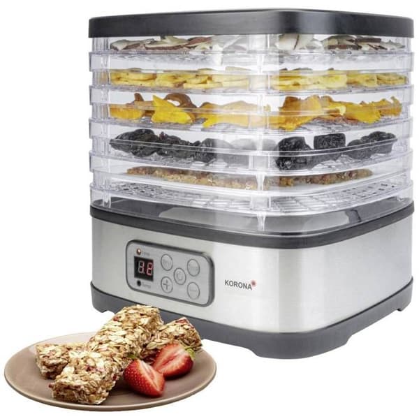 Korona 57011 Dehydrator med Cereal Bar Mould | 8-72 timmars timer | BPA-fri | LED-display, rostfritt stål