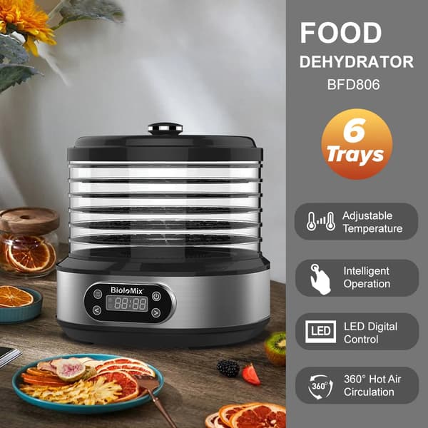 Maddehydrator, 6 Bakker, Justerbar Temperaturkontrol,EU, 220V, BFD806