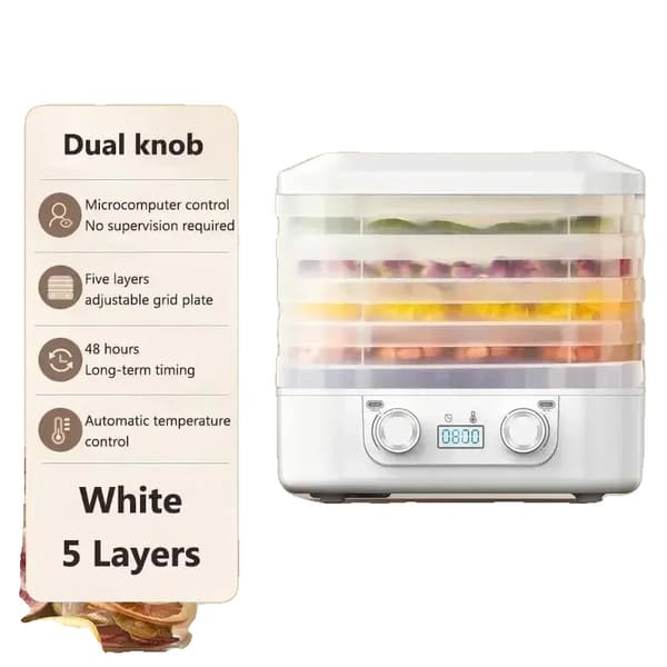 Intelligent Madtørrer, Dobbelt Knob Kontroller, Automatisk Temperaturregulering,hvid, EU
