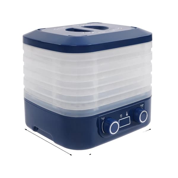 Madtørrer Dehydrator, 5 Bakker, Justerbar Temperatur, LED Timer,XXL, Blå