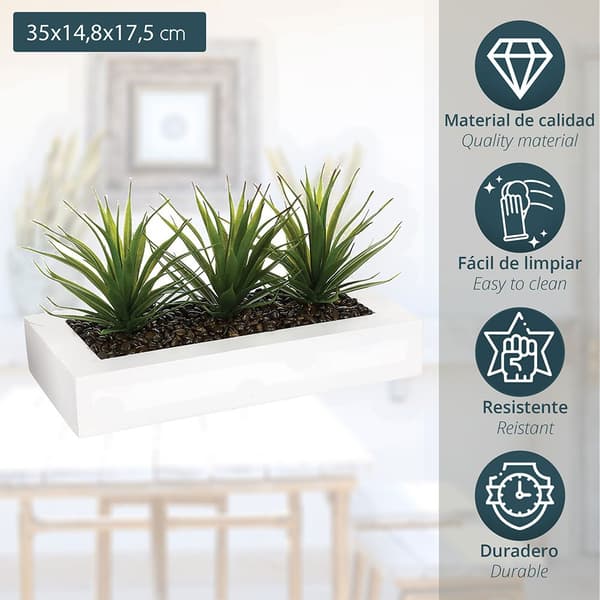 Atmosphera Konstgjord Växt Centerpiece 17 Cm Deco Green Jardinera Collection Flerfärgad