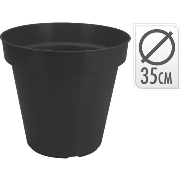 Urtepotte Rund 35 cm Sort