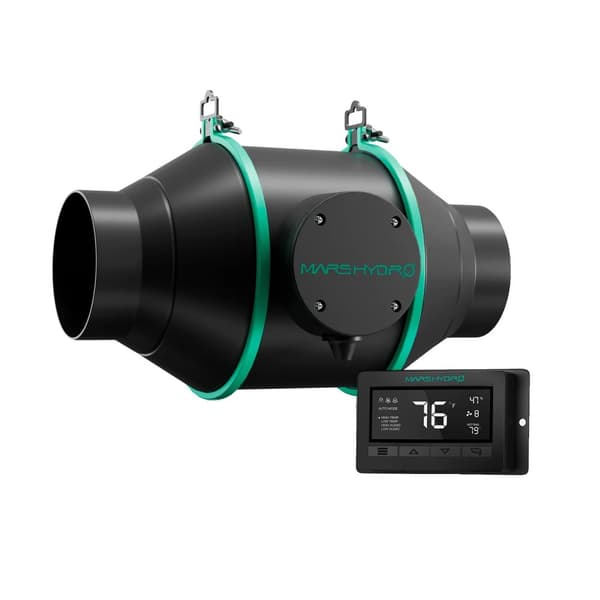 Mars Hydro Inline Duct Fan, 4 tuuman / 6 tuuman vaihtoehdot, termostaattiohjain, hiljainen toiminta,4in inline -tuuletin