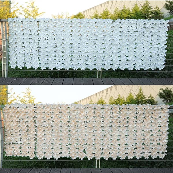 kunstig vedbend hegn skærm rulle plast blomster kunstige hække paneler rulle have hegn balkon privatliv udendørs dekorativ