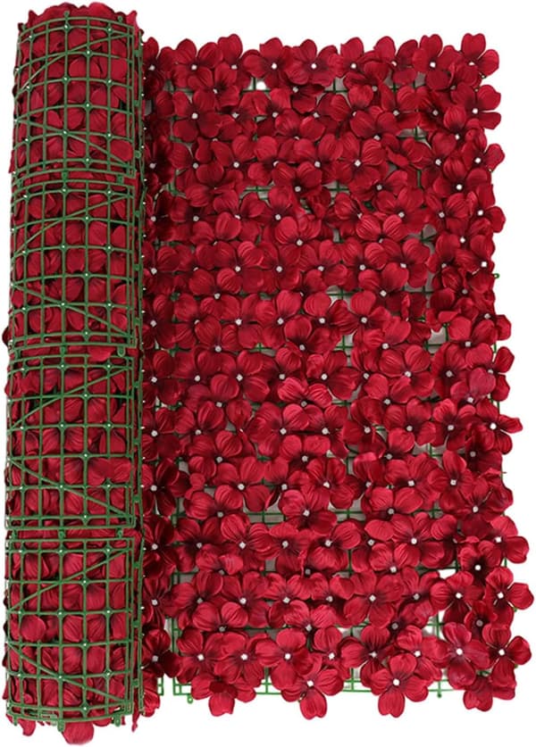 Konstgjort murgröna staket skärmrulle plastblommor konstgjorda häckar paneler rulle trädgårdsstaket balkong insynsskydd utomhus dekorativ