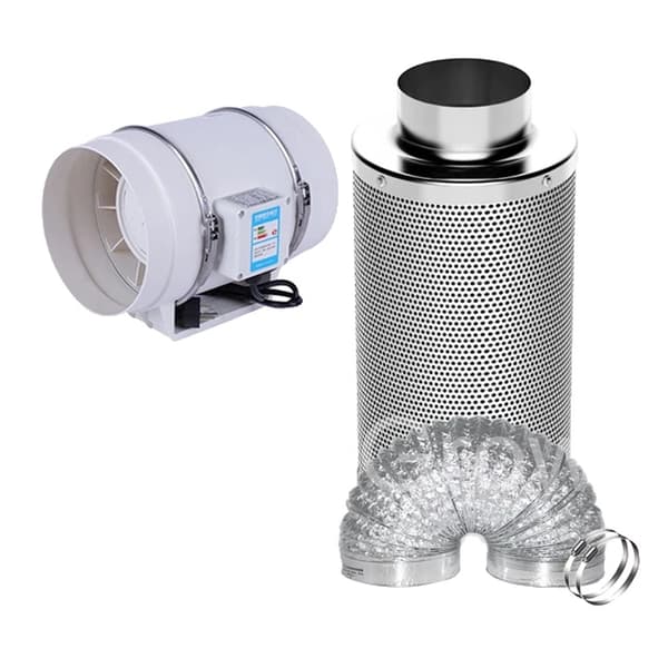 Kanalfläktset, Fjärrströmbrytare Hastighetsregulator, Kolfilter, Fläktkit, 5 tum 125 mm