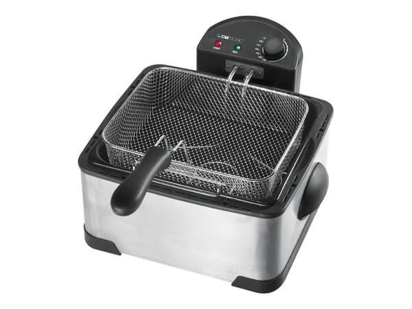 Clatronic FR 3195, 4 L, 4 L, Kaksois, Musta, Ruostumaton teräs, Ruostumaton teräs, 2000 W