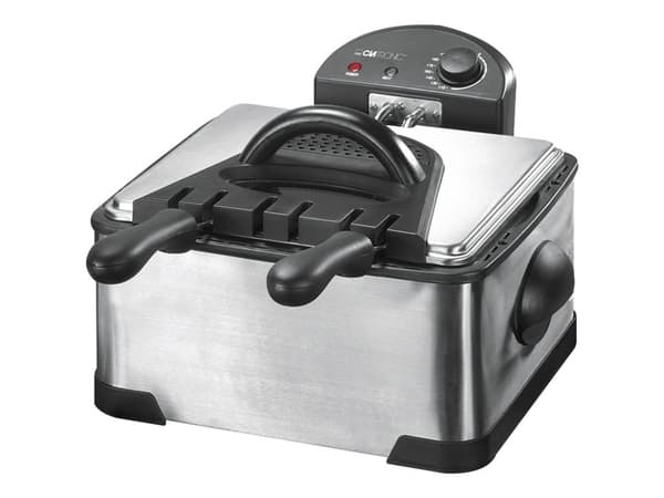 Clatronic FR 3195, 4 L, 4 L, Kaksois, Musta, Ruostumaton teräs, Ruostumaton teräs, 2000 W