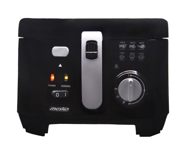 Mesko Home MS 4908, Rasvakeitin, 2,5 L, Yksi, Musta, Harmaa, Painikkeet, Rotaatio, Erillinen