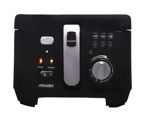 Mesko Home MS 4908, Rasvakeitin, 2,5 L, Yksi, Musta, Harmaa, Painikkeet, Rotaatio, Erillinen