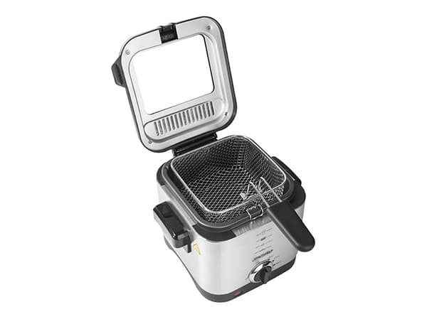Mesko Home MS 4910, Frituregryde, 1,5 L, Enkelt, Sort, Satin stål, Dreje, Enkeltstående