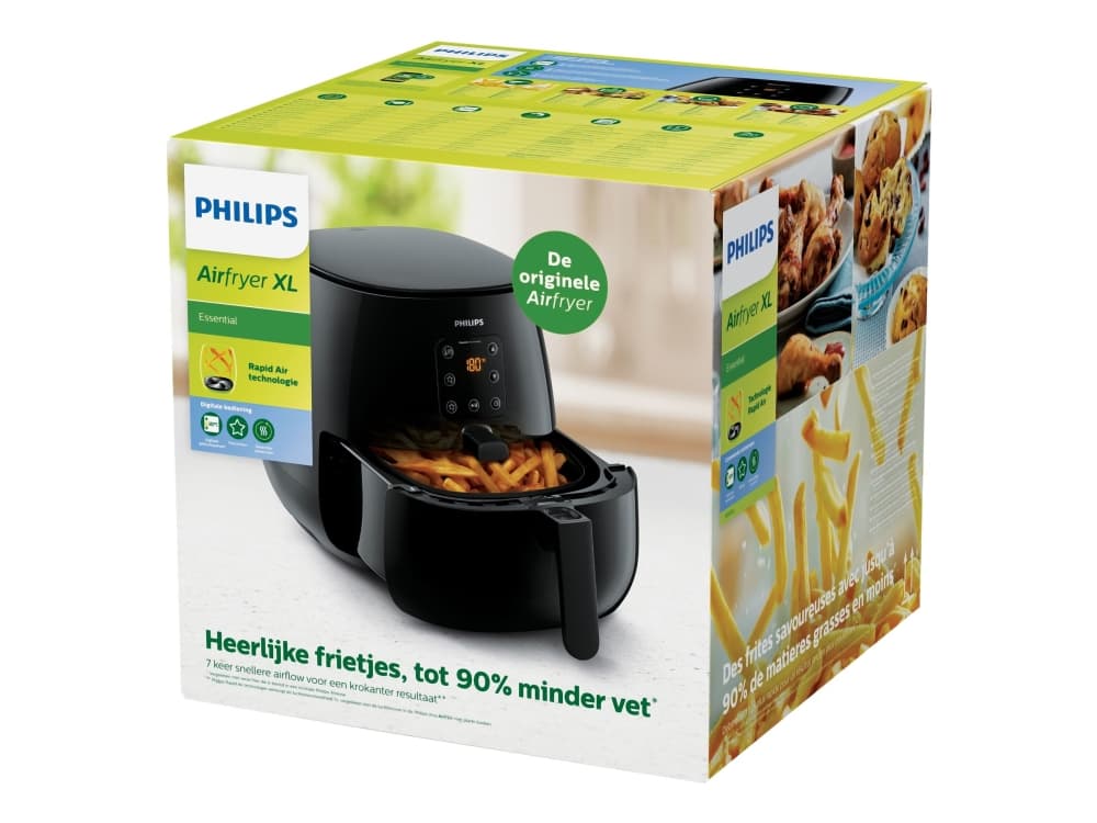 Philips Essential HD9263/90, Varmluftsfritös, 1,2 kg, Rapid Air, Kina, Single, Svart