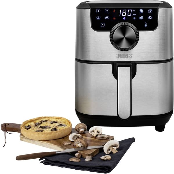 Princess 01.182037.01.001 Varmluftsfritös 4.5 l 1500 W App styrbar, Timerfunktion Svart, Silver