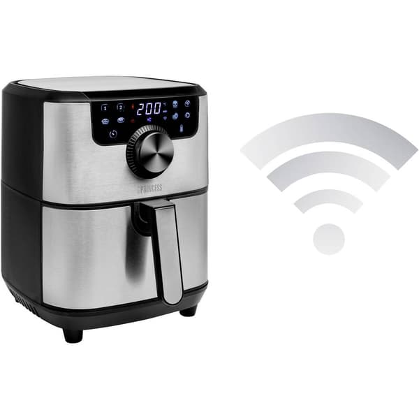 Princess 01.182037.01.001 Varmluftsfritös 4.5 l 1500 W App styrbar, Timerfunktion Svart, Silver