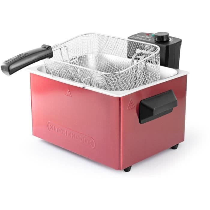 KITCHENCOOK - FR5050_INOX_RED - Fryer - 2000W - 5L - Rød