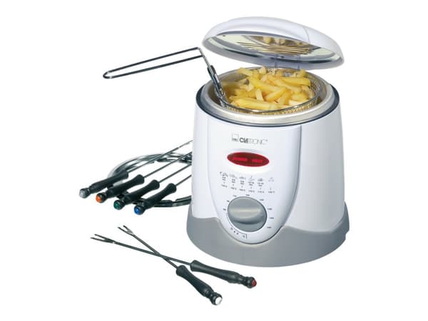 Clatronic FFR 2916 - Frityrkoker / fondue - 1 liter - 900 W Grå, Hvit