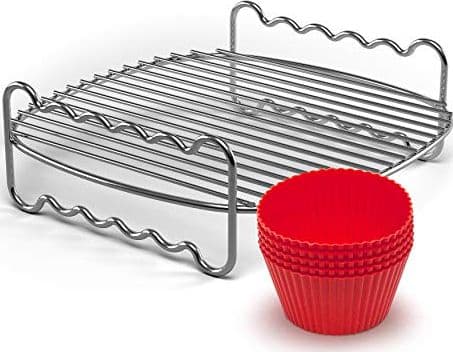 Philips Airfryer Accessory HD9904/01 Grillspett och muffinsformar, Tillbehörskit, Philips, Röd, Silver, Rostfritt stål, 175 mm, 175 mm