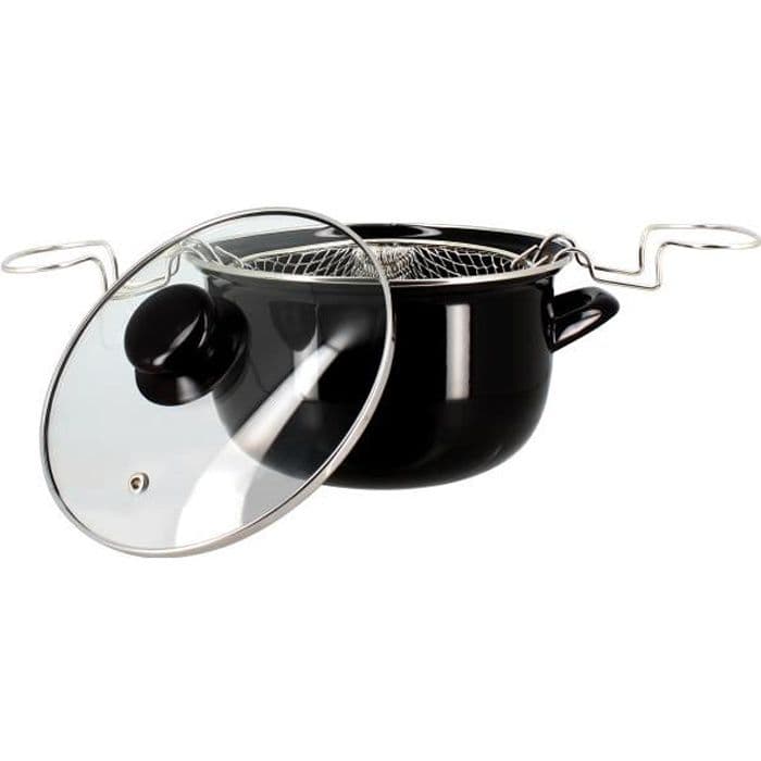 TheKitchenette Fryer Email 20 cm Svart med lock