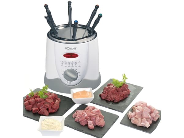 Bomann FFR 1290 CB, Rasvakeitin, 1 L, Harmaa, Valkoinen, Rotaatio, Erillinen, 840 W