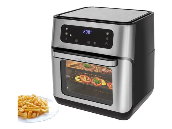 ProfiCook PC-FR 1200 H - Varmluftsteker - 11 liter - 1500 W - rustfritt stål / svart