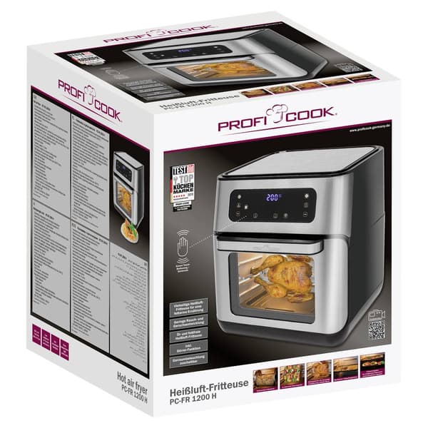 Profi Cook PC-FR 1200 H Varmluftsfritös 11 l 1500 W Svart/rostfritt stål