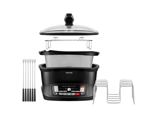 Sencor SFR 9300BK, Rasvakeitin, 4,8 L, 40 °C, 240 °C, Yksi, Musta