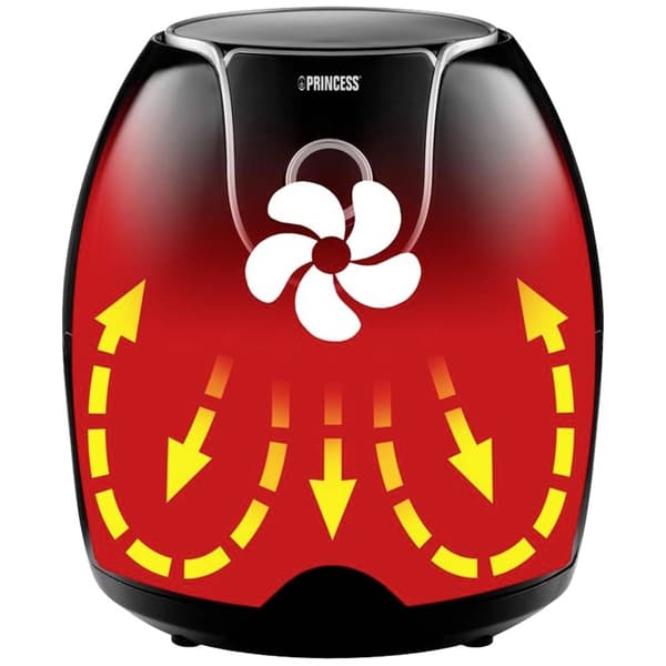 Princess 01.182055.01.001 Varmluftsfritös 5.2 l 1700 W Non-stick-beläggning, med display, Timerfunktion Svart