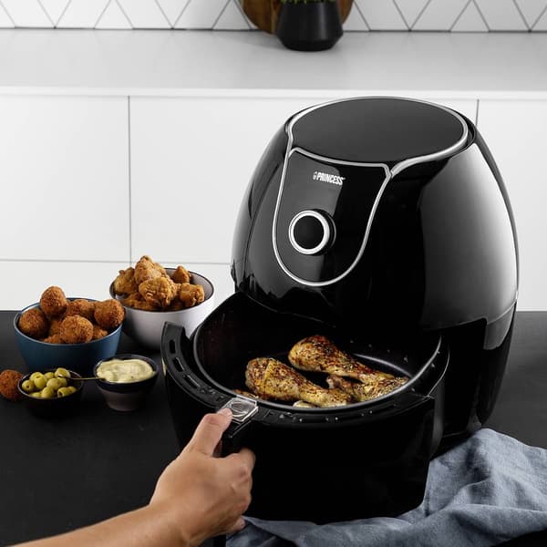 Princess 01.182055.01.001 Varmluftsfritös 5.2 l 1700 W Non-stick-beläggning, med display, Timerfunktion Svart